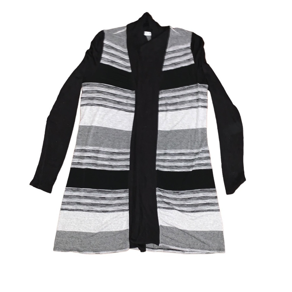 Three Dots Space Dye Striped Cardigan, Shades Of Gray